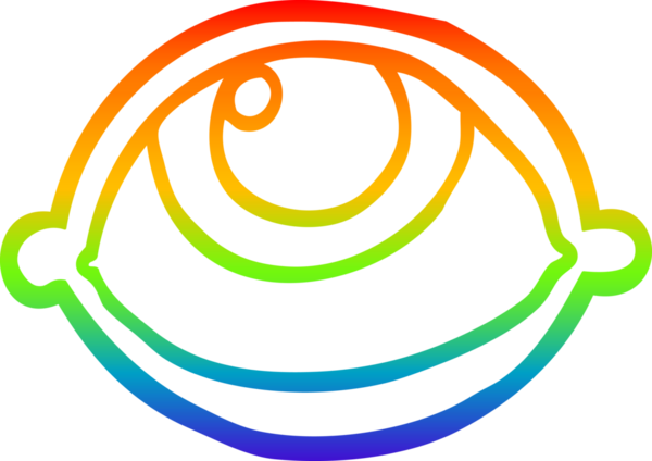 Gökkuşağı gradyan çizgi çizimi. Hepsi bir insan tarafından çizilmiş.