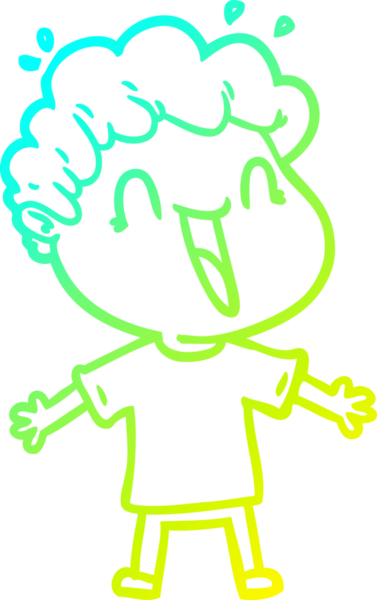 Bir insan tarafından çizilmiş mutlu bir adamın soğuk çizgi çizimi.