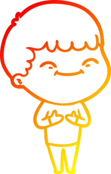 Bir insan tarafından çizilen mutlu bir çocuğun sıcak çizgi çizimi.