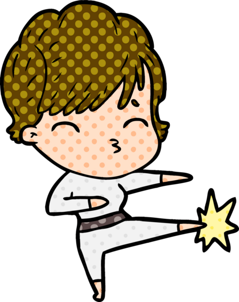 Bir insan tarafından çizilmiş bir çizgi film kadını.