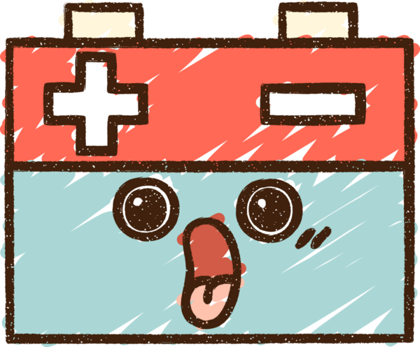 Bir insan tarafından çizilmiş pil tebeşiri.