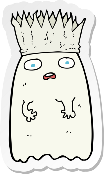 Bir insan tarafından çizilmiş bir hayaletin çıkartması.