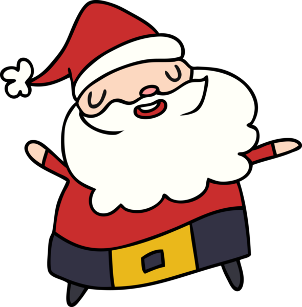 Bir insan tarafından çizilmiş Noel Baba 'nın çizgi filmi kawaii.