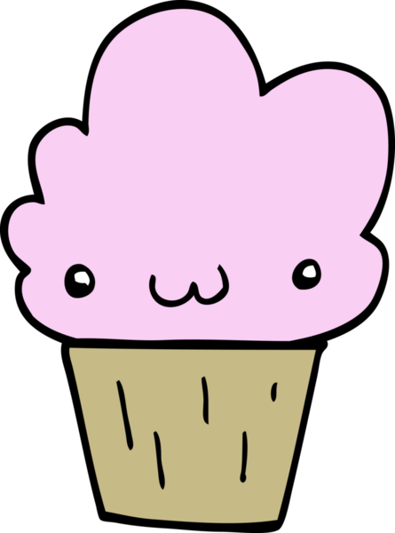 Bir insan tarafından çizilmiş bir çizgi film keki.