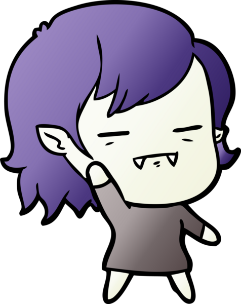 Bir insan tarafından çizilmiş ölümsüz vampir kız çizgi filmi.