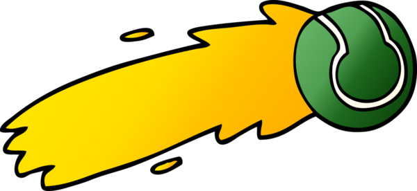 Bir insan tarafından çizilmiş uçan tenis topu karalaması.