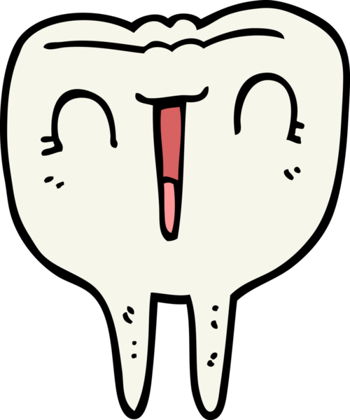 Bir insan tarafından çizilmiş mutlu bir diş.