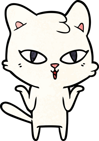 Bir insan tarafından çizilmiş çizgi film kedisi.