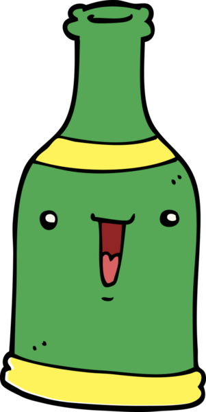 Bir insan tarafından çizilmiş bira şişesi.