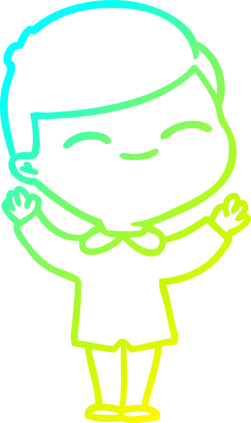 Bir insan tarafından çizilmiş gülümseyen bir çizgi film karakteri çizimi