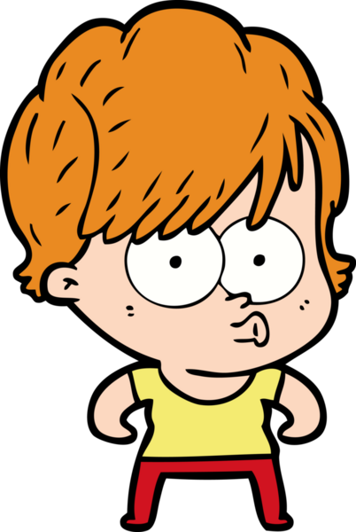 Bir insan tarafından çizilmiş karikatür kadın.