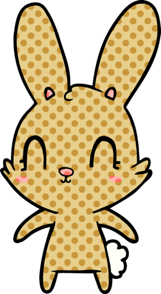 Bir insan tarafından çizilmiş şirin çizgi film tavşanı.