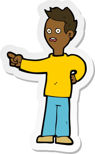 Bir insan tarafından çizilmiş, şok olmuş bir çocuğun çıkartması.