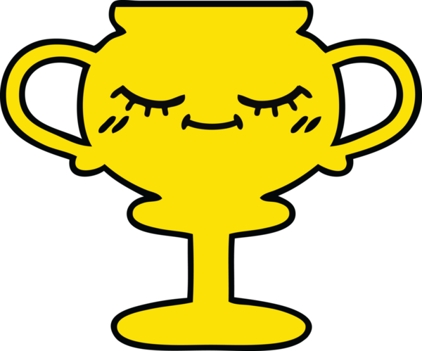 Bir insan tarafından çizilmiş sevimli bir kupa karikatürü.
