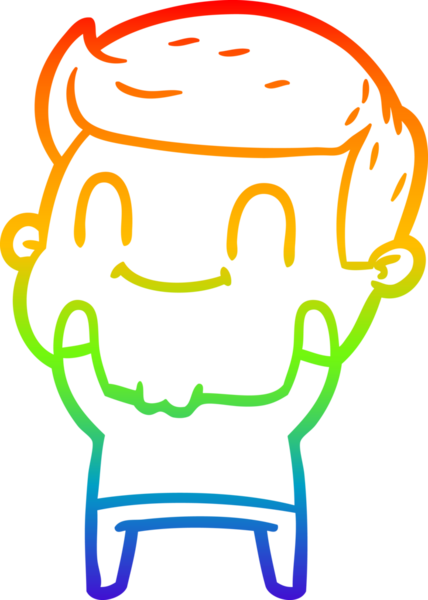 Bir insan tarafından çizilmiş gökkuşağı gradyan çizgi çizimi.