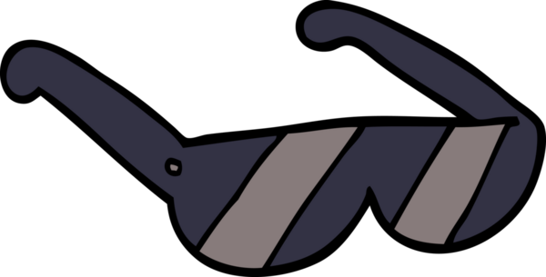 Bir insan tarafından çizilmiş karalama güneş gözlüğü.