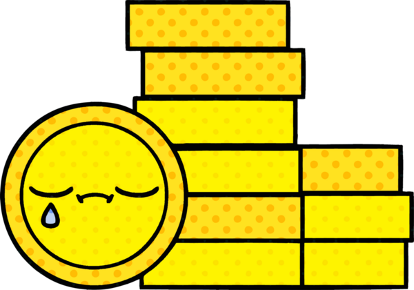 bir insan tarafından çizilmiş bir madeni paranın çizgi filmi