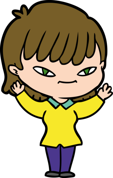 Bir insan tarafından çizilmiş karikatür kadın.