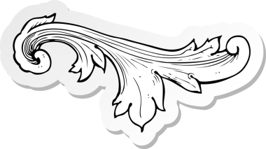 Geleneksel bir el çıkartması. Bir insan tarafından çizilmiş çiçek girdabı.