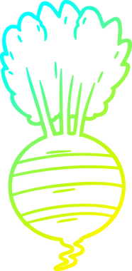 Bir insan tarafından çizilmiş karikatür kökü bitkisinin soğuk gradyan çizimi