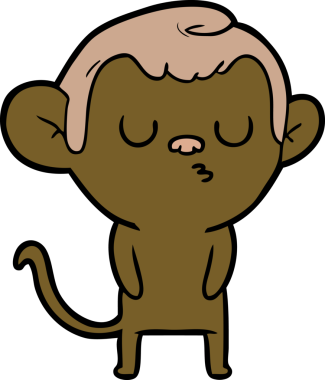 Bir insan tarafından çizilmiş çizgi maymun.