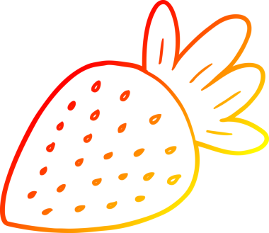 Bir insan tarafından çizilmiş bir çileğin sıcak gradyan çizimi