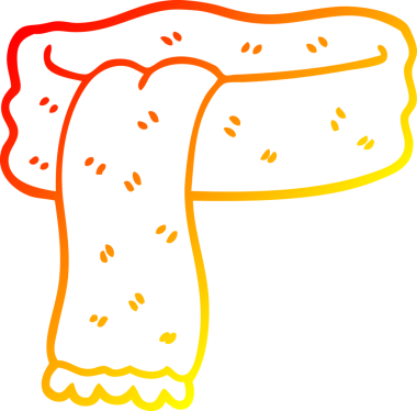 Bir insanın çizdiği kış eşarbının sıcak çizgi çizimi