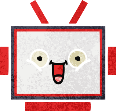 Bir insan tarafından çizilmiş robot kafasının retro çizim tarzı karikatürü