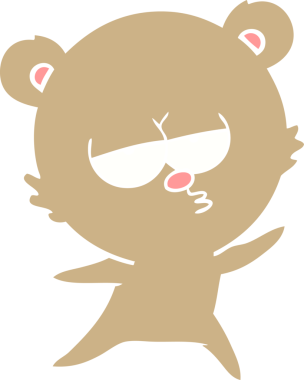 Sıkıcı ayı düz renkli çizgi film bir insan tarafından çizildi