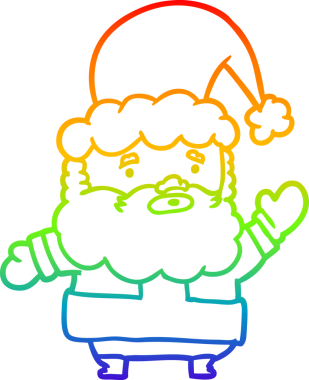 Noel Baba 'nın bir insan tarafından çizilmiş gökkuşağı gradyanı çizimi