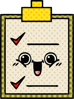 bir insan tarafından çizilmiş kontrol listesinin çizgi roman tarzı karikatürü