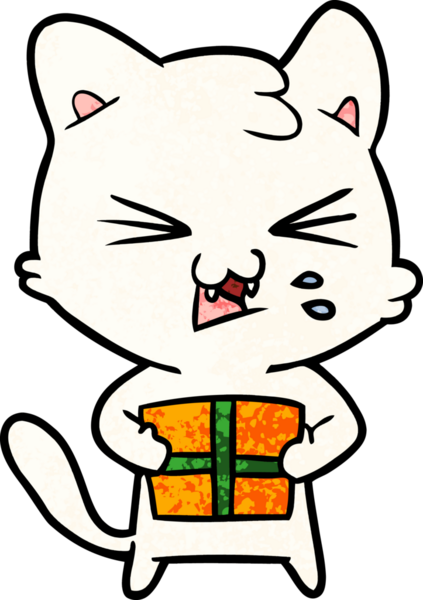 Bir insan tarafından çizilmiş kedi tıslaması.