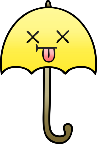 Bir insan tarafından çizilmiş gölgelenmiş şemsiye karikatürü