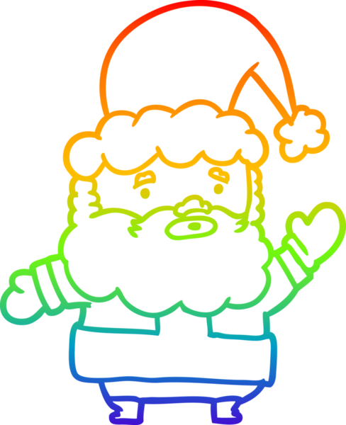 Noel Baba 'nın bir insan tarafından çizilmiş gökkuşağı gradyanı çizimi