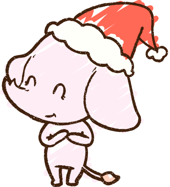 Bir insan tarafından çizilmiş Noel Fili Tebeşiri