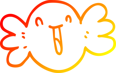 Bir insan tarafından çizilmiş sıcak çizgi çizgi film çizimi.