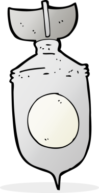 Bir insan tarafından çizilmiş çizgi film bombası.