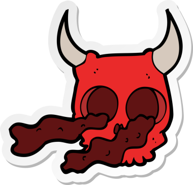 Bir insan tarafından çizilmiş cadılar bayramı kafatası karikatürü.