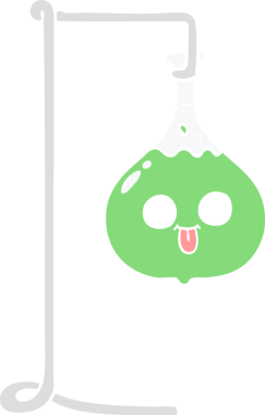 bir insan tarafından çizilmiş düz renkli karikatür bilim deneyi