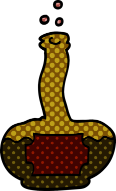 Bir insan tarafından çizilmiş eski bir rom şişesi.