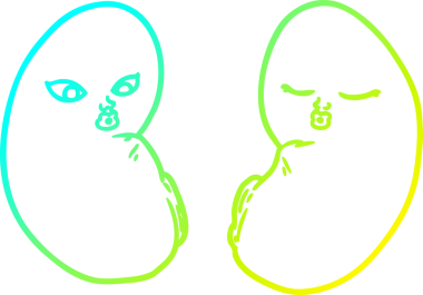 Bir insan tarafından çizilmiş bir karikatürün soğuk gradyan çizgisi.