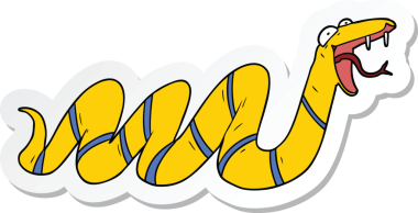 Bir insan tarafından çizilmiş sürünen yılanın çıkartması.