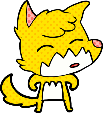 Bir insan tarafından çizilmiş tilki çizgi film karakteri