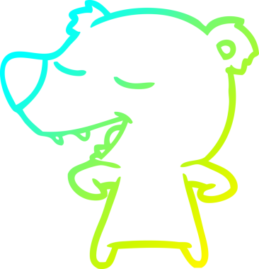 Bir insan tarafından çizilen çizgi film ayısının soğuk gradyan çizgisi.