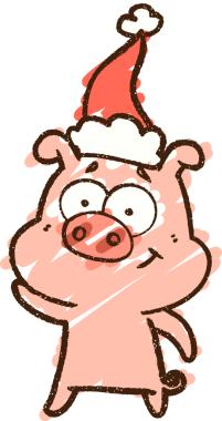 Bir insan tarafından çizilmiş Noel Domuz Tebeşiri