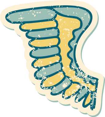 Bir insanın çizdiği kanadın sembolik dövmeli görüntüsü