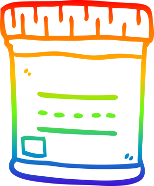 Bir insan tarafından çizilmiş bir karikatür tıbbi örnek kavanozunun çizimi.