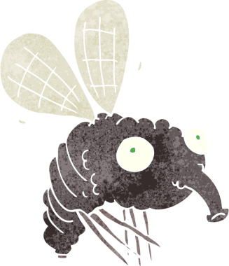 Bir insan tarafından çizilmiş karikatür sineği