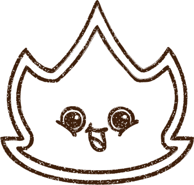 Bir insan tarafından çizilmiş Ateş Sembolü Kömür Çizimi