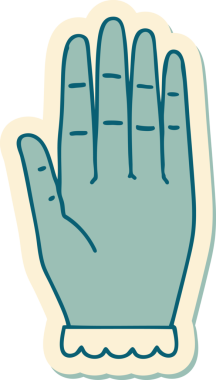 Bir insan tarafından çizilmiş geleneksel bir el dövmesi çıkartması.